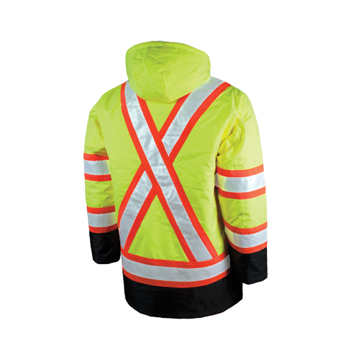 Parka de s&eacute;curit&eacute; doubl&eacute;, Jaune lime haute visibilit&eacute;, Grand Auto-Cam