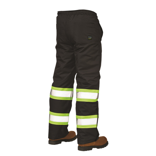 Lined Pull-On Safety Pant, Polyester, Large, Black Auto-Cam