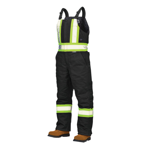 Duck Lined Safety Overalls, Cotton, Large, Black Auto-Cam