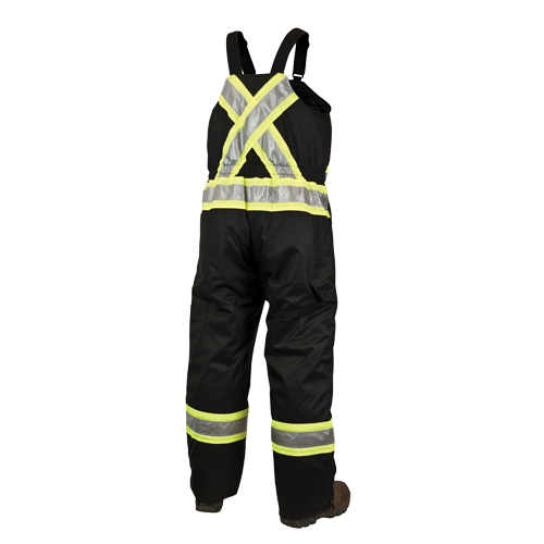 Lined Safety Overalls, Polyester/Polyurethane, Large, Black Auto-Cam