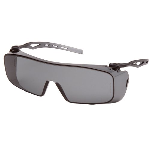 Cappture OTG Safety Glasses, Grey/Smoke Lens, Anti-Fog, ANSI Z87+/Meets/Exceeds CSA Z94.3 Auto-Cam