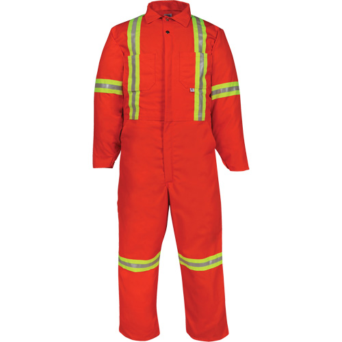 Deluxe Reflective Coveralls, 48, Orange Auto-Cam