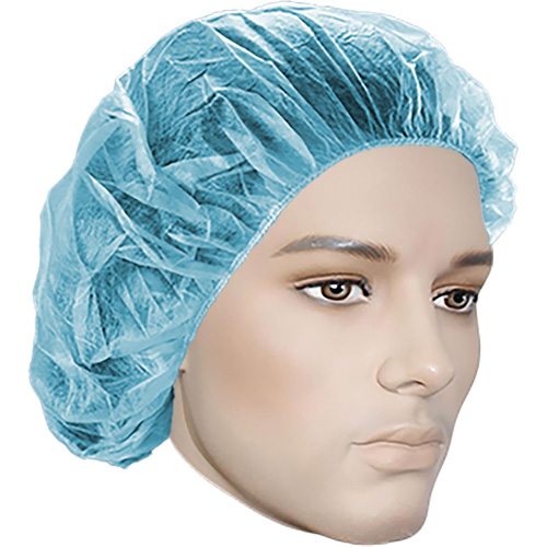 Bouffant Caps, Polypropylene, 18", Blue Auto-Cam