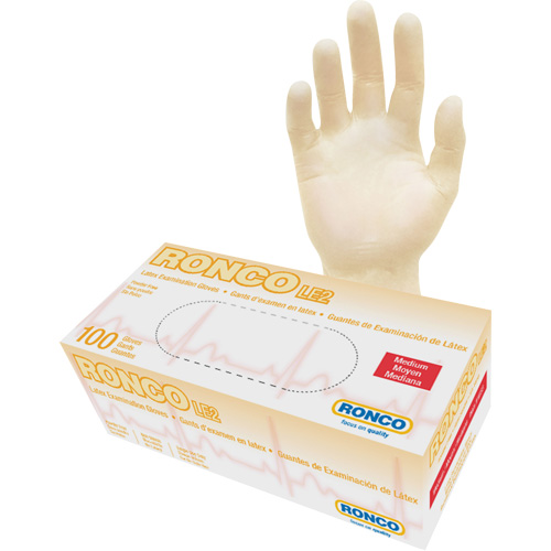 Disposable Gloves, Medium, Latex, 4-mil, Powder-Free, Natural, Class 2 Auto-Cam