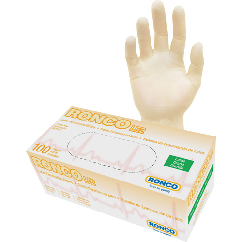 Disposable Gloves, Large, Latex, 4-mil, Powder-Free, Natural, Class 2 Auto-Cam