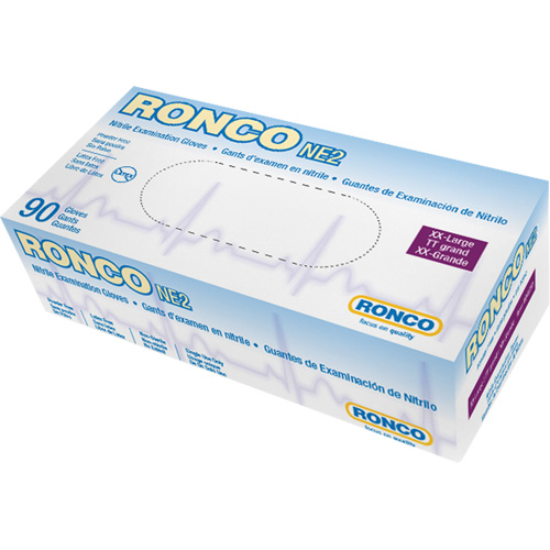 Gants jetables, 2T-Grand, Nitrile, 4 mils, Sans poudre, Bleu Auto-Cam