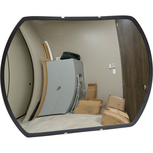 Miroir convexe rectangulaire/rond avec support, 12" h x 18" la, Int&eacute;rieur/Ext&eacute;rieur Auto-Cam