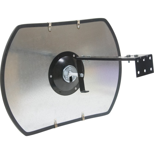 Miroir convexe rectangulaire/rond avec support, 18" h x 26" la, Int&eacute;rieur/Ext&eacute;rieur Auto-Cam