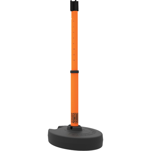 Base pour montant de barri&egrave;re PLUS, Hauteur de 42", Orange Auto-Cam