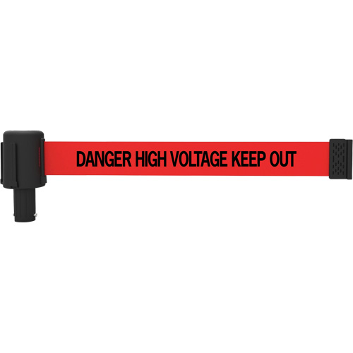 Cassette de banni&egrave;re PLUS, Danger High Voltage Keep Out, 15', Ruban Rouge Auto-Cam