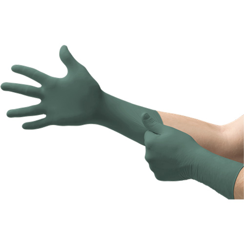 Gants Dura Flock, Petit, Nitrile, 8 mils, Sans poudre, Vert Auto-Cam