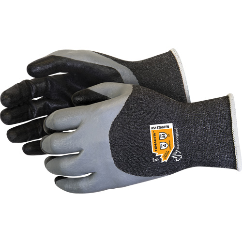 Gants &agrave; double trempage r&eacute;sistants aux coupures, Taille 5, Calibre 18, Rev&ecirc;tement Mousse de nitrile, Enveloppe en TenActiv, ASTM ANSI niveau A4 Auto-Cam