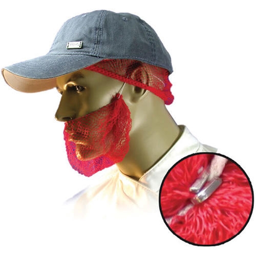 Disposable Beard Nets, Polypropylene, Red Auto-Cam