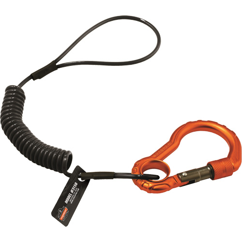 Squids&reg; 3156 Tool Lanyard, Coil, Carabiner/Loop Auto-Cam