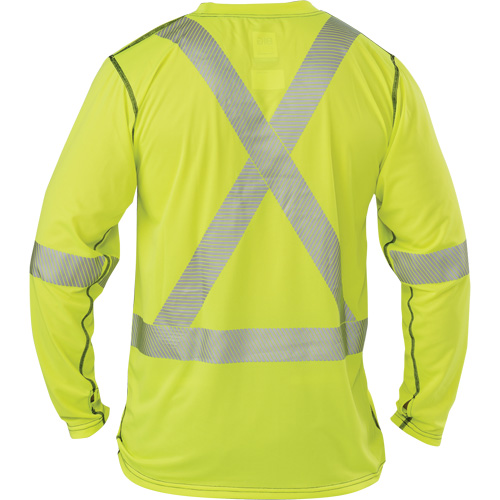 Polartec&reg; Power Grid&reg; High-Visibility Long Sleeve T-Shirt, Polyester, 2X-Large, High Visibility Lime-Yellow Auto-Cam