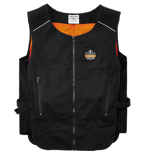 Veste de refroidissement &agrave; changement de phase l&eacute;g&egrave;re avec sachets 6260 Chill-Its, Petit/Moyen, Noir Auto-Cam