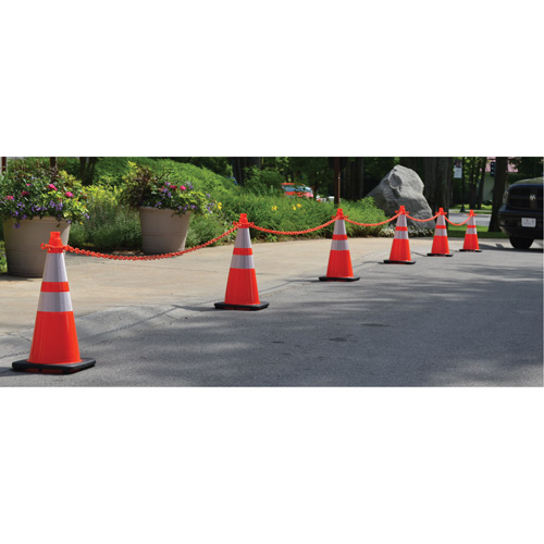 Traffic Cone & Chain Kit, 36", Orange, 4" & 6" Reflective Collar(s) Auto-Cam