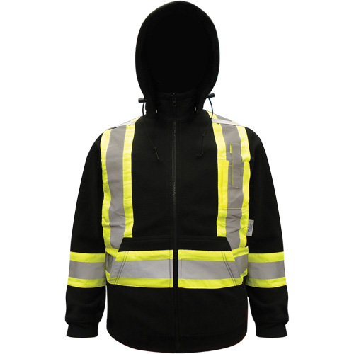 High-Visibility Hoodie, Polyester, Black, Small Auto-Cam