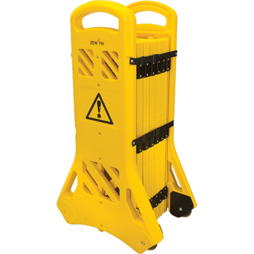 Portable Mobile Barrier, 40" H x 13' L, Yellow Auto-Cam