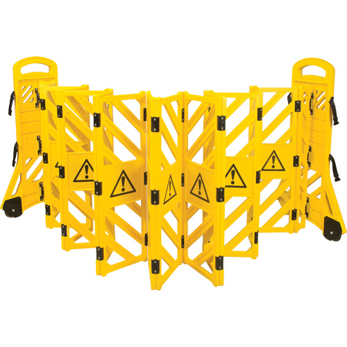 Portable Mobile Barrier, 40" H x 13' L, Yellow Auto-Cam