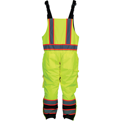 Insulated Overalls, Polyester/Polyurethane, Small, High Visibility Lime-Yellow Auto-Cam