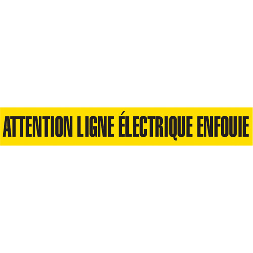 Barricade Tape, French, 3" W x 1000' L, 2 mils, Black on Yellow Auto-Cam