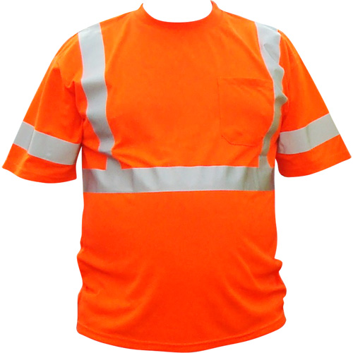 Chemise &agrave; manche courte haute visibilit&eacute;, Coton, 3T-Grand, Orange haute visibilit&eacute; Auto-Cam