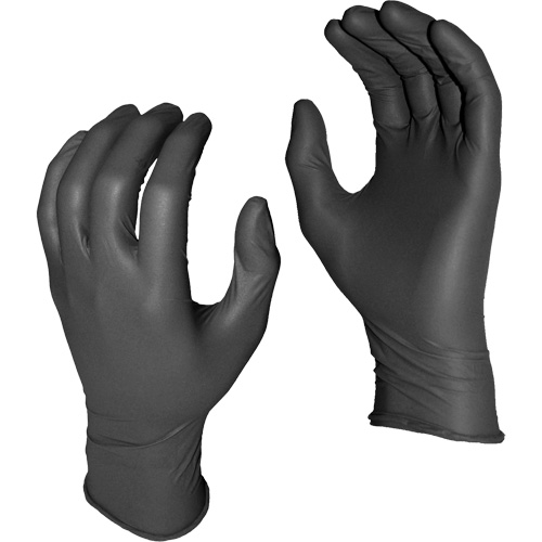 Gants jetables Grease Monkey, Petit, Nitrile, 5 mils, Sans poudre, Noir Auto-Cam