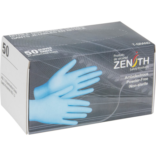 Gants jetables en paquets pour distributeur, Moyen, Nitrile, 4,5 mils, Sans poudre, Bleu Auto-Cam