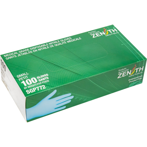 Puncture-Resistant Medical-Grade Disposable Gloves, Small, Nitrile, 4.5-mil, Powder-Free, Blue, Class 2 Auto-Cam