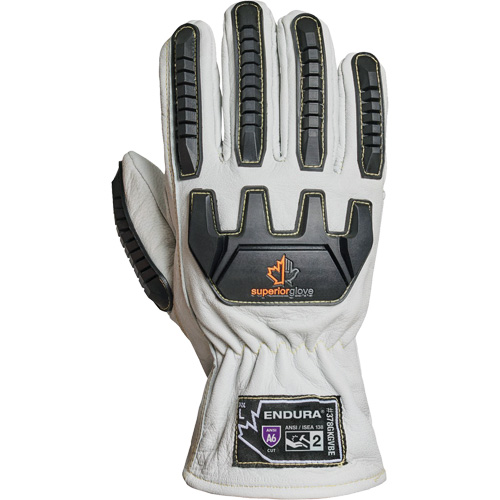 Endura&reg; 378GKGVBE Cut & Impact Resistant Gloves, Small, Goatskin Palm, Driver Cuff Auto-Cam
