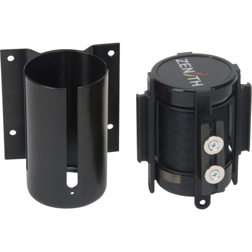 Barri&egrave;re &agrave; fixation murale avec ruban magn&eacute;tique, Acier, Fixation par vis, 7', Ruban Noir Auto-Cam