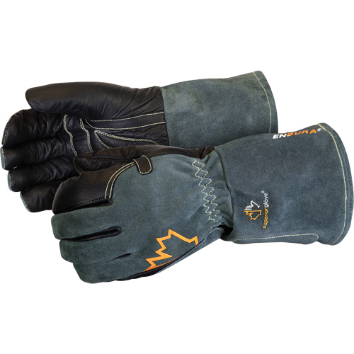 Endura&reg; Mig Welding Gloves, Grain Cowhide, Size Medium Auto-Cam