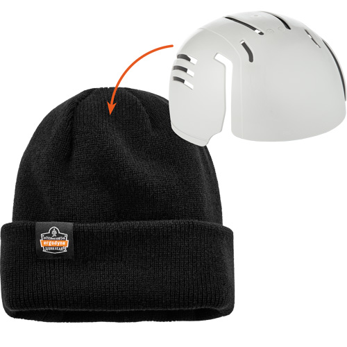 Tuque en tricot c&ocirc;tel&eacute; avec fermeture &agrave; glissi&egrave;re et casque antichoc &agrave; ins&eacute;rer N-Ferno, Taille unique, Noir Auto-Cam