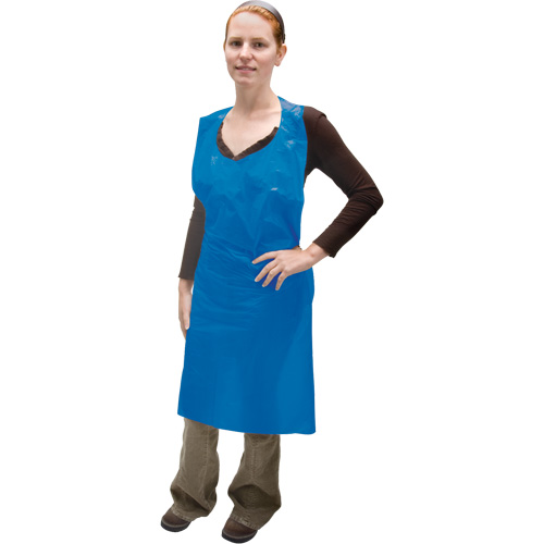 Polyethylene Apron, Polyethylene, Blue, 35" W x 46" L Auto-Cam