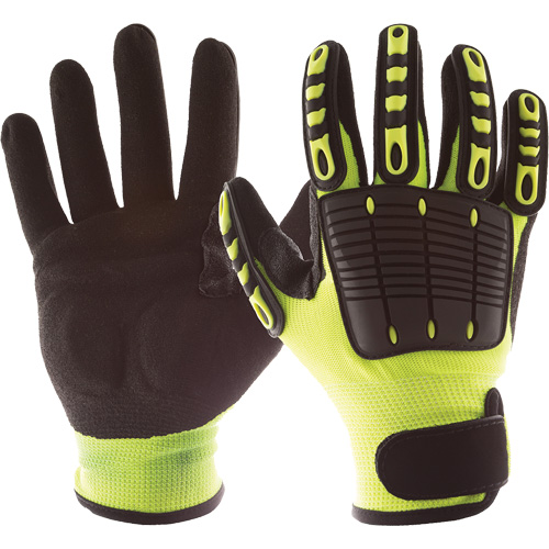 Gants de protection contre les chocs Back Tracker avec protection dorsale de la main, Petit, Paume en Nitrile, Poignet Boucle et crochet Auto-Cam