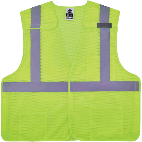 GloWear 8217BA Breakaway Mesh Safety Vest, High Visibility Lime-Yellow, Medium/Small, Polyester Auto-Cam