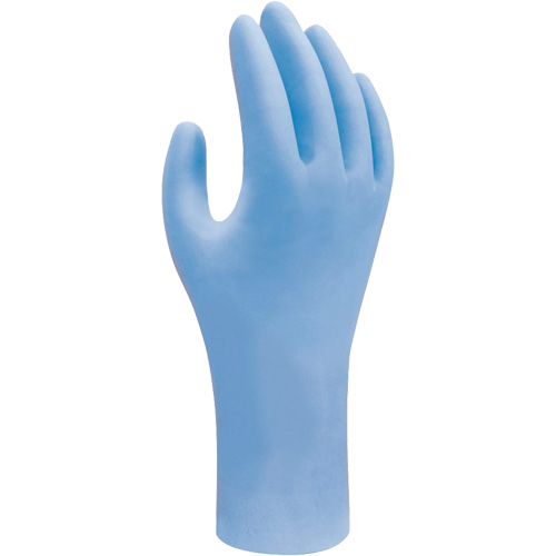 Gants jetables biod&eacute;gradable, T-petit, Nitrile, 2,5 mils, Sans poudre, Bleu Auto-Cam