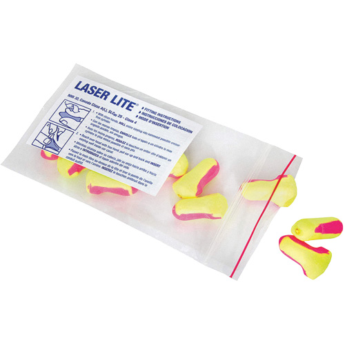 Bouchons d'oreilles jetables Laser Lite de Howard Leight, Vrac - Sac en poly Auto-Cam