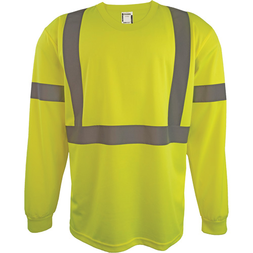 Chemise de s&eacute;curit&eacute; &agrave; manches longues, Polyester, 2T-Grand, Jaune lime haute visibilit&eacute; Auto-Cam