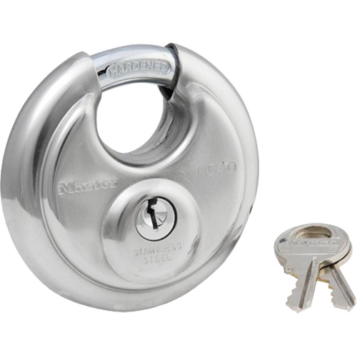 Cadenas &agrave; arceau prot&eacute;g&eacute;, Argent, Cl&eacute;s diff&eacute;rentes, Acier inoxydable, Largeur de 2-3/4" Auto-Cam