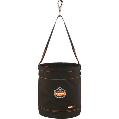 Arsenal&reg; 5970 Swiveling Hook Hoist Bucket, Nylon, 12.5" Dia. x 15" H, 100 lbs. Load Rating Auto-Cam