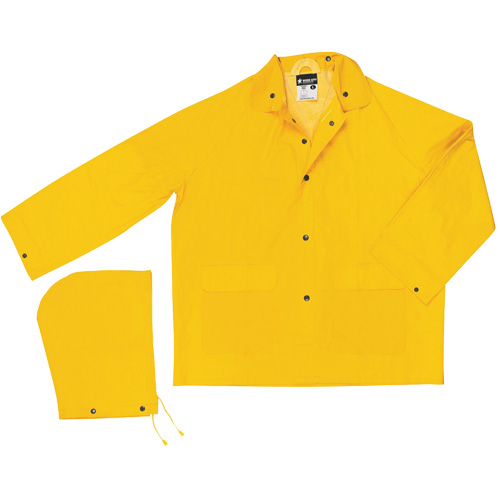 Classic Series Rain Jacket with Detachable Hood, Polyester/PVC, X-Large, Yellow Auto-Cam