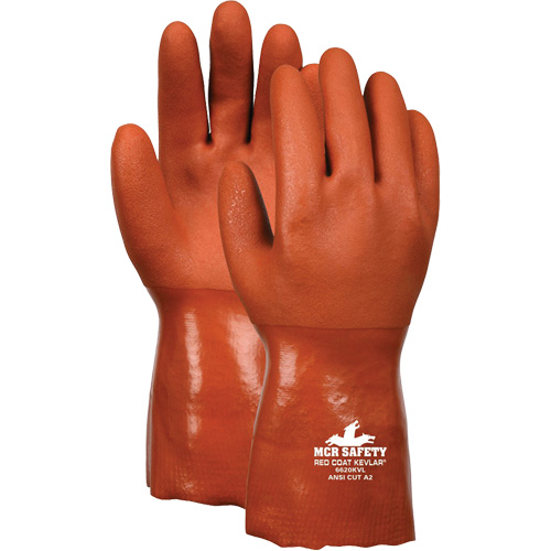 Gants r&eacute;sistant aux coupures Redcoat, Taille 3T-Grand, Rev&ecirc;tement PVC, Enveloppe en Kevlar, ASTM ANSI niveau A2/EN 388 niveau 3 Auto-Cam