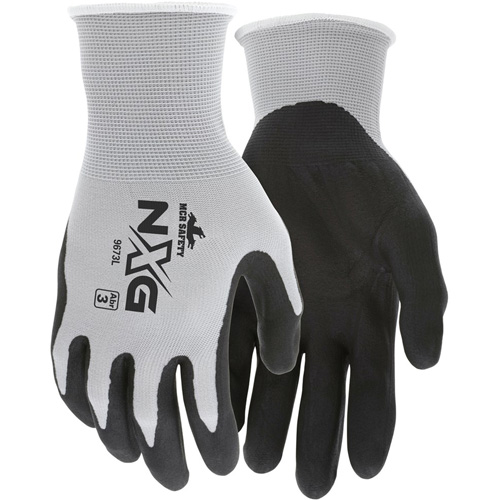 NXG&reg; Coated Gloves, Large, Foam Nitrile Coating, 13 Gauge, Nylon Shell Auto-Cam