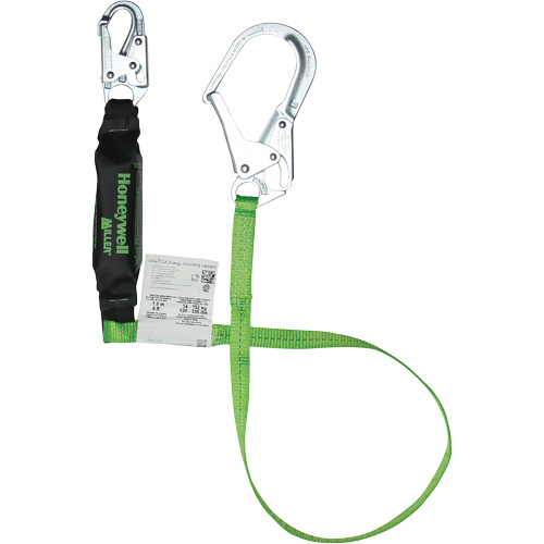 Miller&reg; HP Shock-Absorbing Lanyard, 6', Scaffold Hook Center, Locking Snap Hook Leg Ends, Polyester Auto-Cam