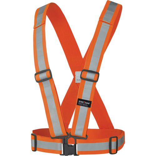 5591 Adjustable Safety Sash, High Visibility Orange, Silver Reflective Colour, One Size Auto-Cam