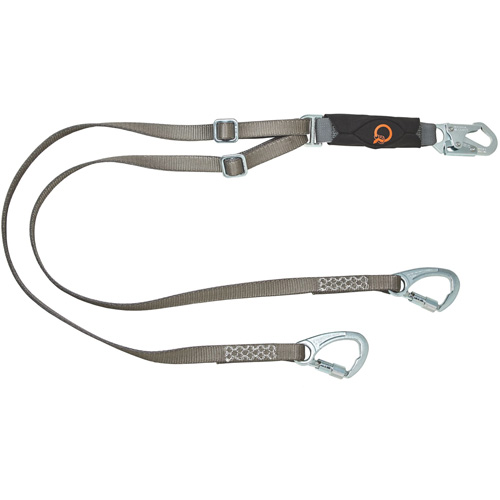V-Series Tie-Back Lanyard, 6', Carabiner Center, Snap Hook Leg Ends, Nylon Auto-Cam