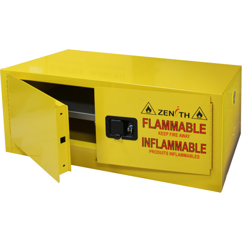 Flammable Storage Cabinet, 12 gal., 2 Door, 43" W x 18" H x 18" D Auto-Cam