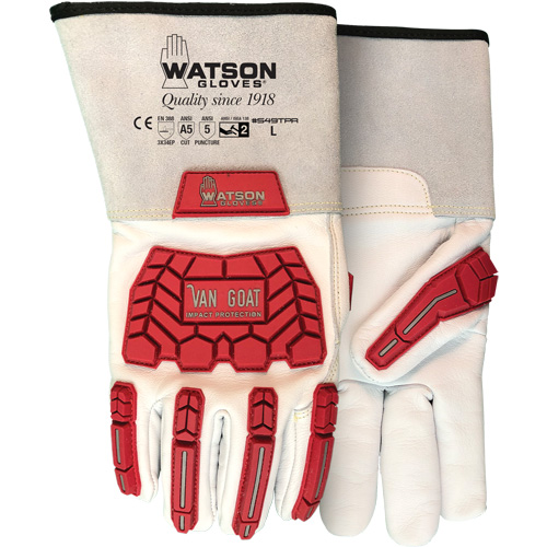 Van Goat Cut & Impact Gloves, Size X-Small, Cutshield Shell, ASTM ANSI Level A5/EN 388 Level E Auto-Cam